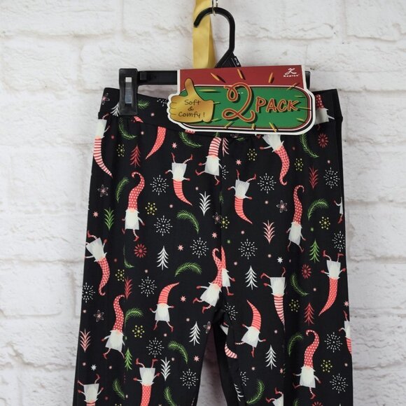 2-Pack Gnome & Black Stretch Leggings Kapion Small - Picture 3 of 7